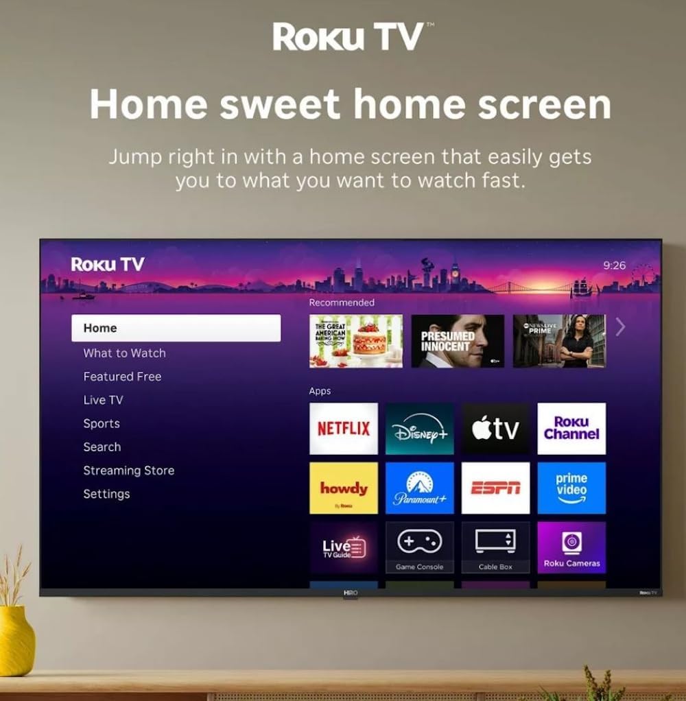 Roku Hiro TV 32" 720p HD Smart TV Flat Screen LED Television TV and Dolby Audio for Streaming, 3X HDMI Ports, with Wi-Fi & Bluetooth - H32C2C4 (Renewed)