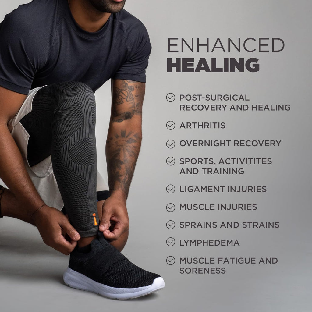 Incrediwear Leg Sleeve – Infrared Full Leg Sleeves for Women and Men Supporting Pain Relief, Swelling, Muscle Recovery