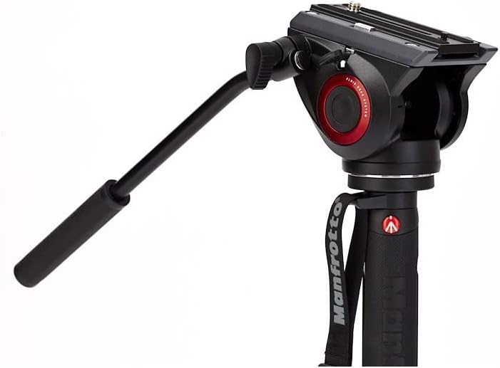 Manfrotto Video Monopod XPRO+, Camera and Video Support Rod with Video Head, 4-Section in Aluminum with Fluid Base, Photography Accessories for Content Creation, Video, Vlogging