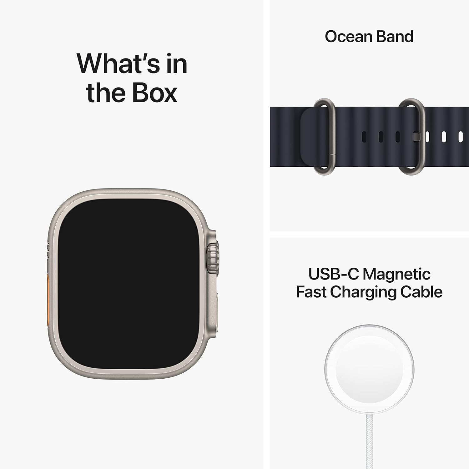 Apple Watch Ultra GPS + Cellular 49mm Titanium Case with Midnight Ocean Band, One Size (Renewed Premium)