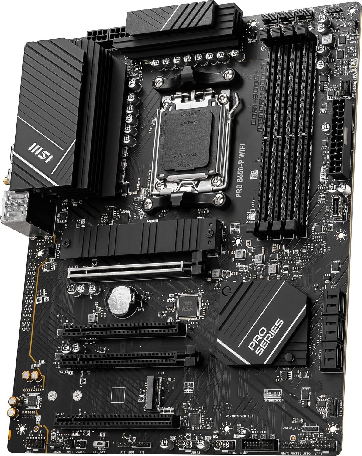 MSI PRO B650-P WiFi ProSeries Motherboard (AMD AM5, ATX, DDR5, PCIe 4.0, M.2, SATA 6Gb/s, USB 3.2 Gen 2, HDMI/DP, Wi-Fi 6E, AMD Ryzen 7000 Series Desktop Processors) (Renewed)