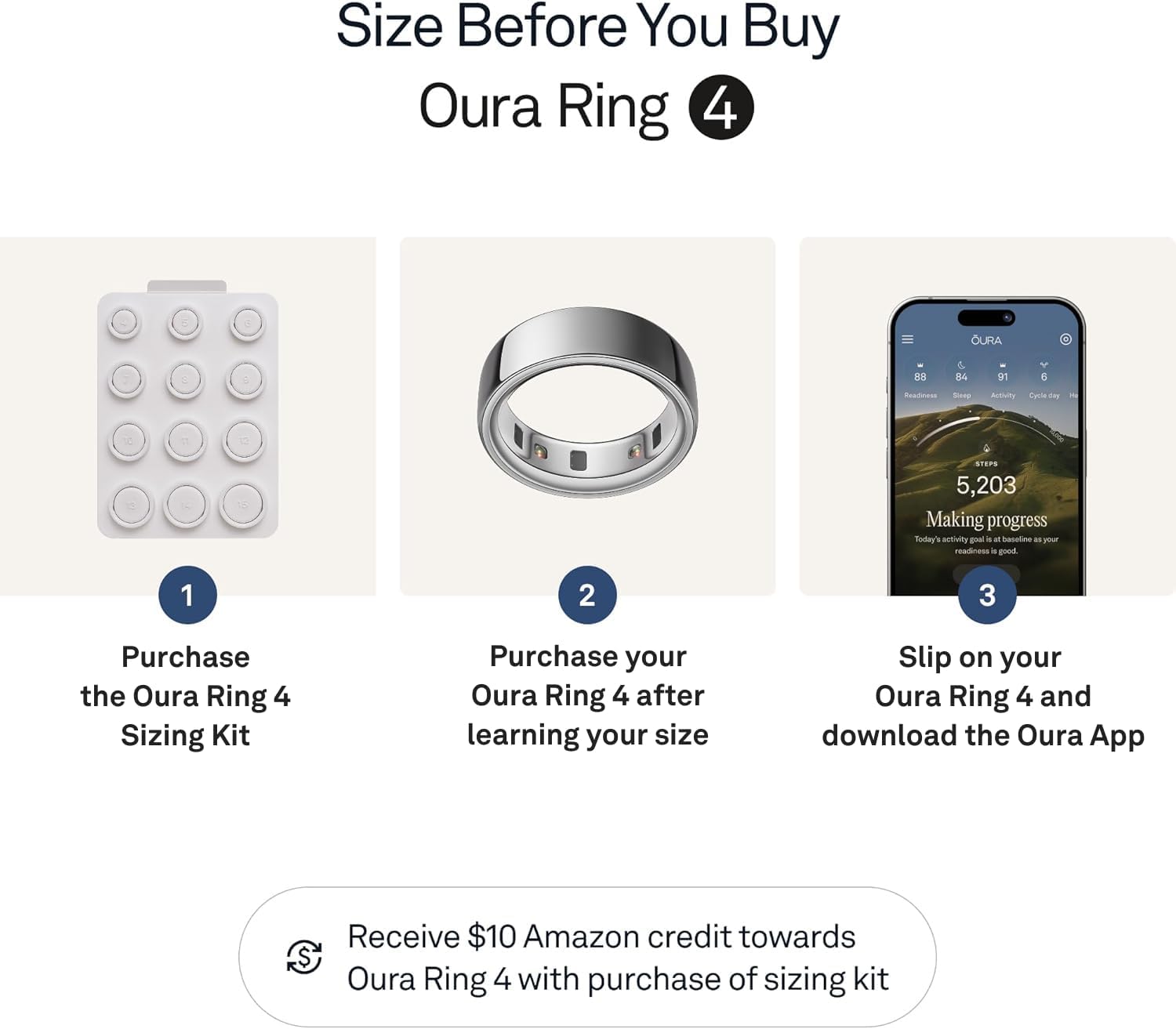 Oura Ring 4 - Silver - Size 8 - Sleep, Activity, Women's Health, AI Advisor, Up to 8 Days of Battery Life, Size Before You Buy, Android & iOS Compatible