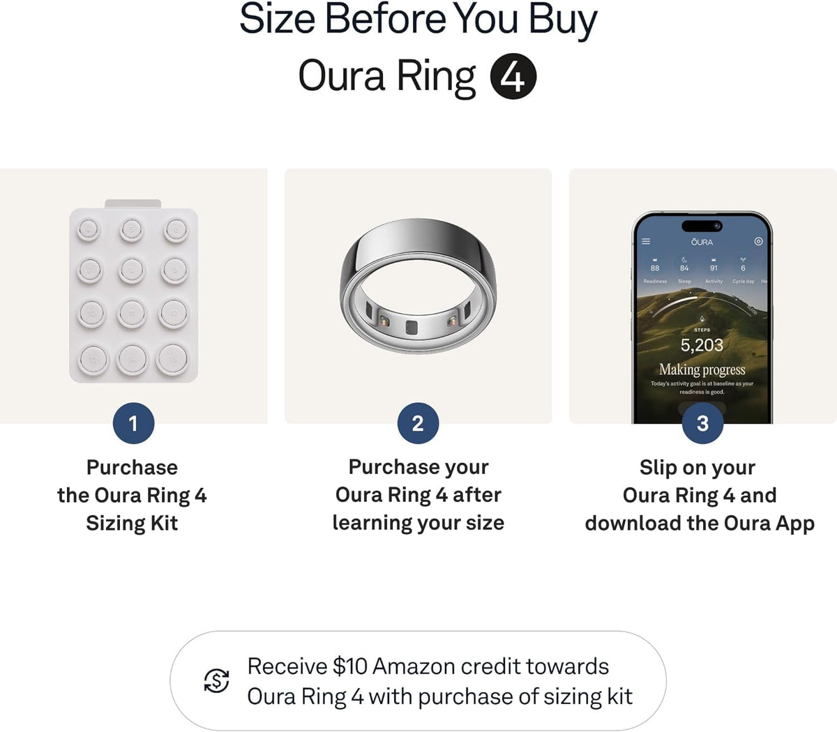 Oura Ring 4 - Silver - Size 9 - Sleep, Activity, Women's Health, AI Advisor, Up to 8 Days of Battery Life, Size Before You Buy, Android & iOS Compatible
