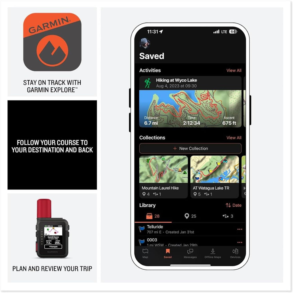 Garmin inReach Mini 3 Plus Satellite Communicator - Lightweight Compact Rugged Portable GPS Handheld w/Two-Way Text Messaging Device with inReach Mini 3 Dive Case Premium Accessories Bundle