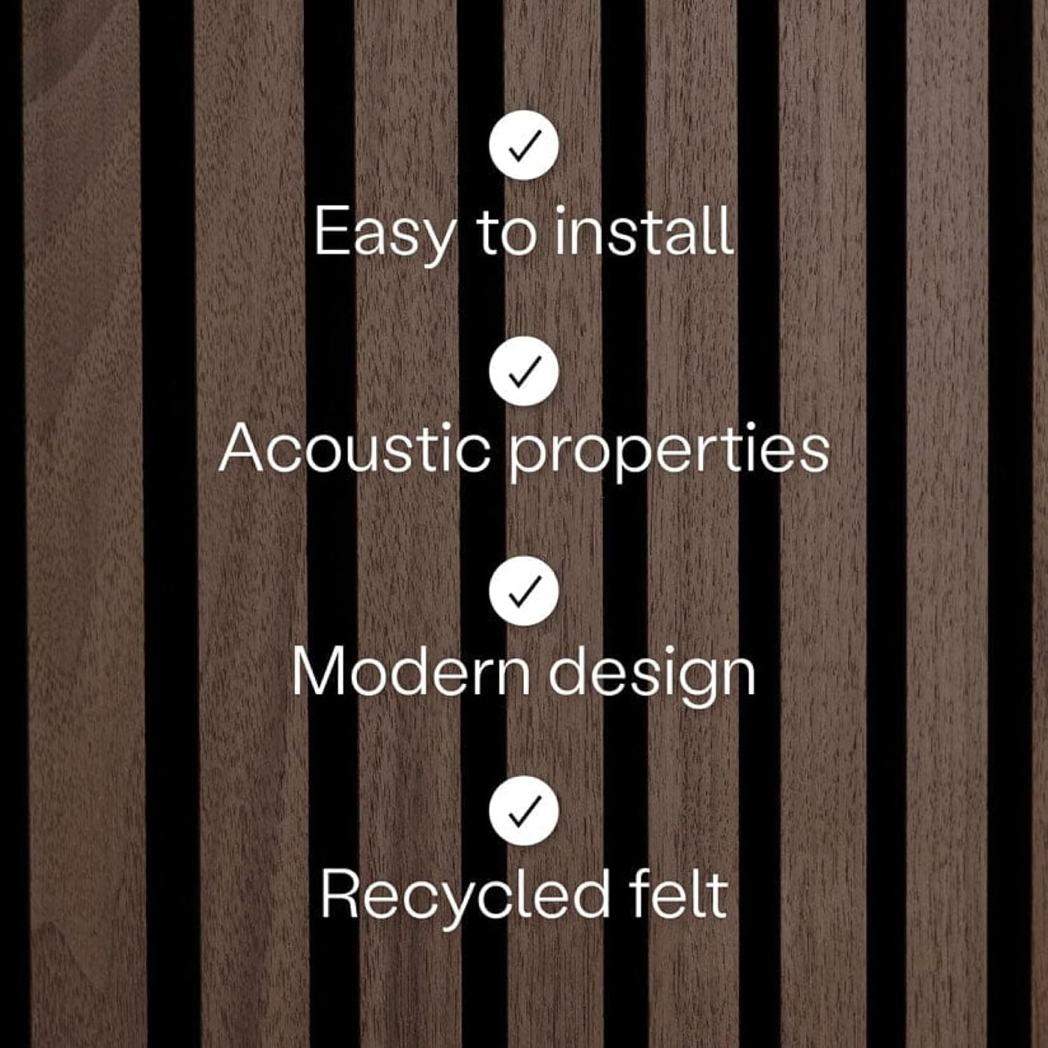 WVH Luxury American Walnut Acoustic Slat Wood Wall Panels, Measures 94.49" x 25.20", Premium Finish, Interior Decor for Walls & Ceilings, Noise Cancelling & Sound Absorbing for Home & Office, 2pcs