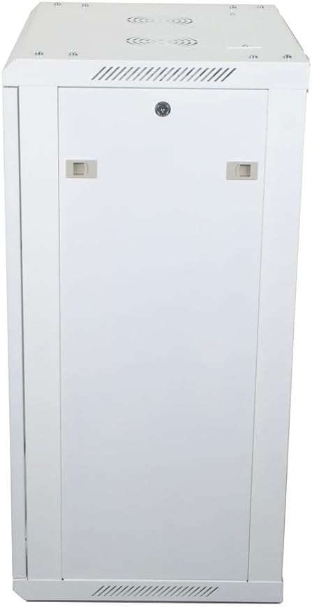 NavePoint 18U Network Cabinet with Glass Door – 18U Wall Mount Server Cabinet White 19” Rack for IT Equipment, AV Devices, Networking Equipment –23” Deep Server Rack Enclosure
