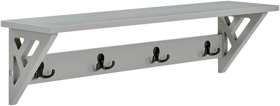 Coventry 36 in. W Open-Design Coat Hook & Bench Hall Tree Set for Entryway, Laundry Room & More, Traditional, Modern & Cottage Options, 4 Double Hooks & 36 in. W Shelf, Easy to Assemble
