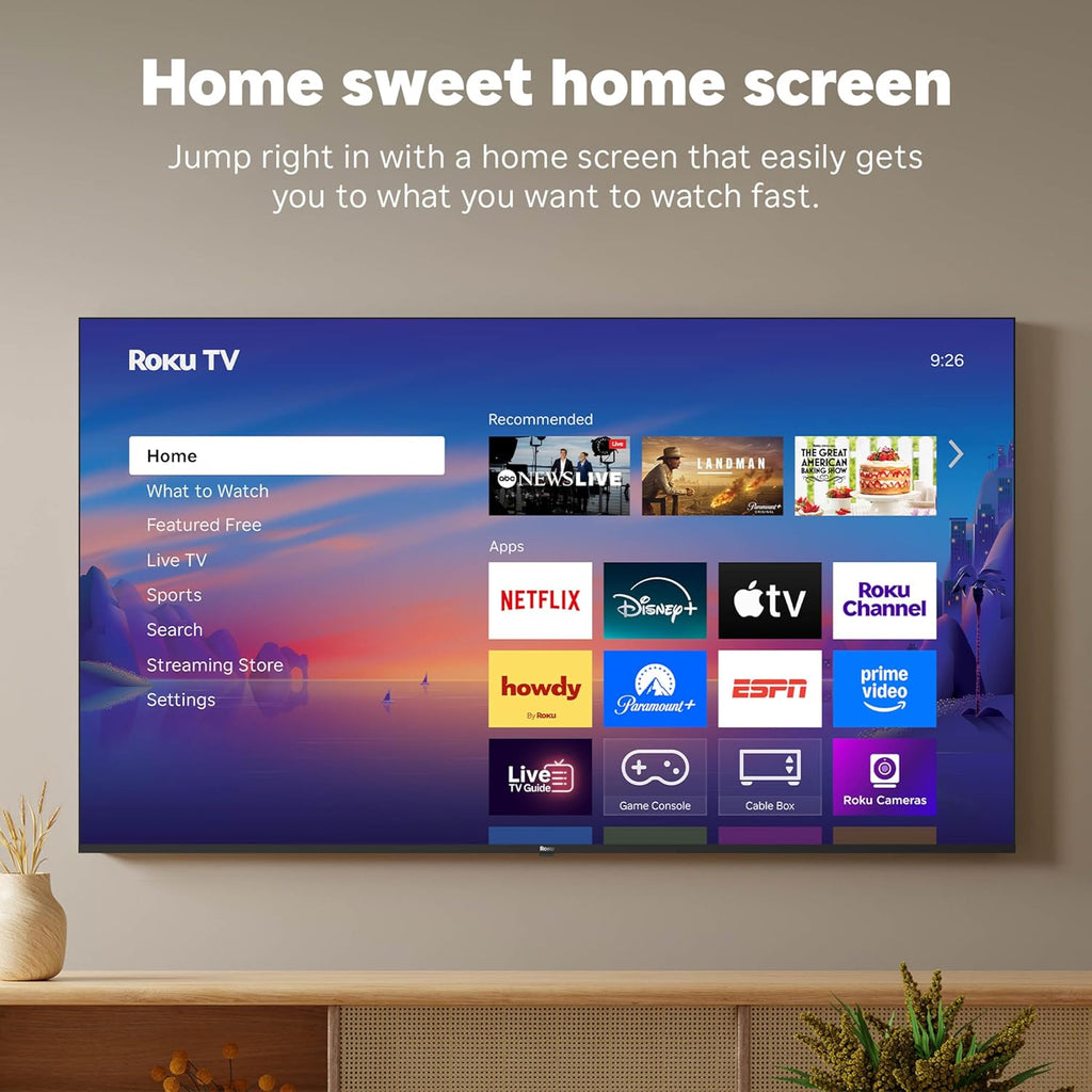 Roku Smart TV – 43-Inch Select Series, 4K HDR TV – RokuTV with Enhanced Voice Remote – Flat Screen LED Television with Wi-Fi for Streaming Live Local News, Sports, Family Entertainment