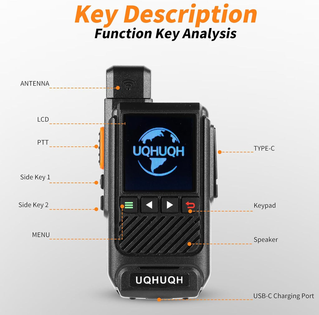 Lifetime Free Unlimited Range Walkie Talkies-4G LTE POC Long Range Two-Way Radios with Rapid PTT, Professional Nationwide Communication for Business, Travel & Family (2-Pack)