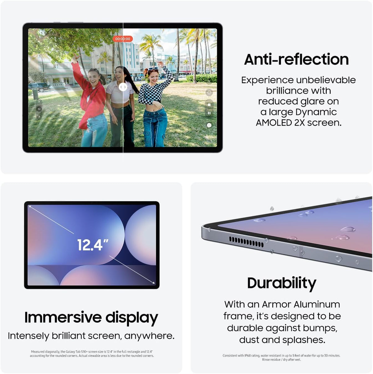 Samsung Galaxy Tab S10+ 5G 12.4” 256GB, Android Tablet, (T-Mobile Network), Circle to Search, Big Screen, S Pen NOT Included, US Version, 2024, Moonstone Gray, (Renewed)