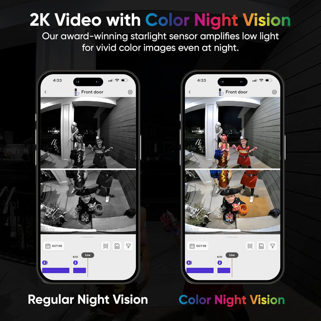 WYZE Wireless Duo Cam Video Doorbell (Chime Included), Battery Powered, 2K Full HD Video, 2 Cameras (People and Package), 2-Way Audio, Color Night Vision