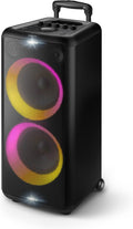 Philips X5206 Bluetooth Party Speaker - 14 Hours Play Time, Deep Bass, Party Lights, Karaoke Effects, Mic & Guitar Input, 80W Max Power, Black