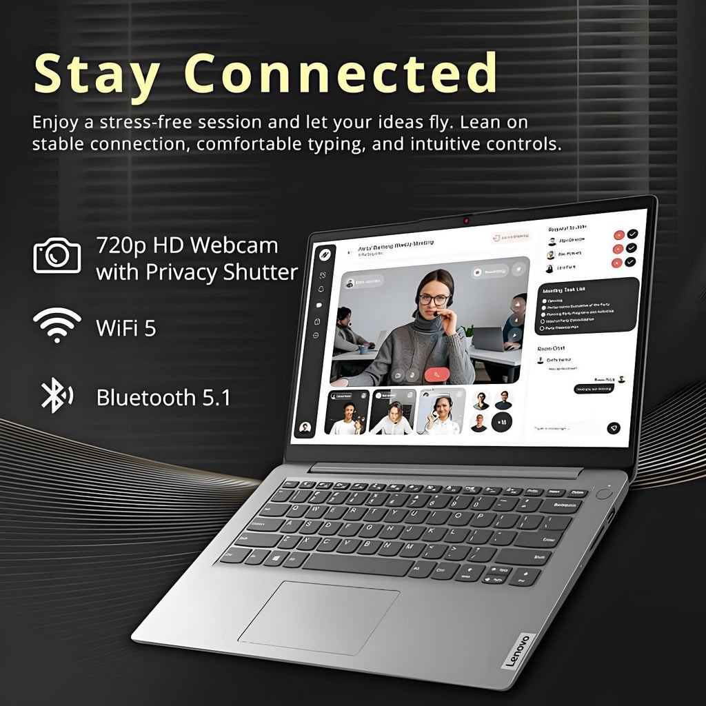 Lenovo 2026 Laptop for Student & Home, 14 inch with Office 365, 8GB RAM, 256GB SSD, Intel Dual Core, WiFi 6, Windows 11, Long Battery Life, Essential Laptop, Grey