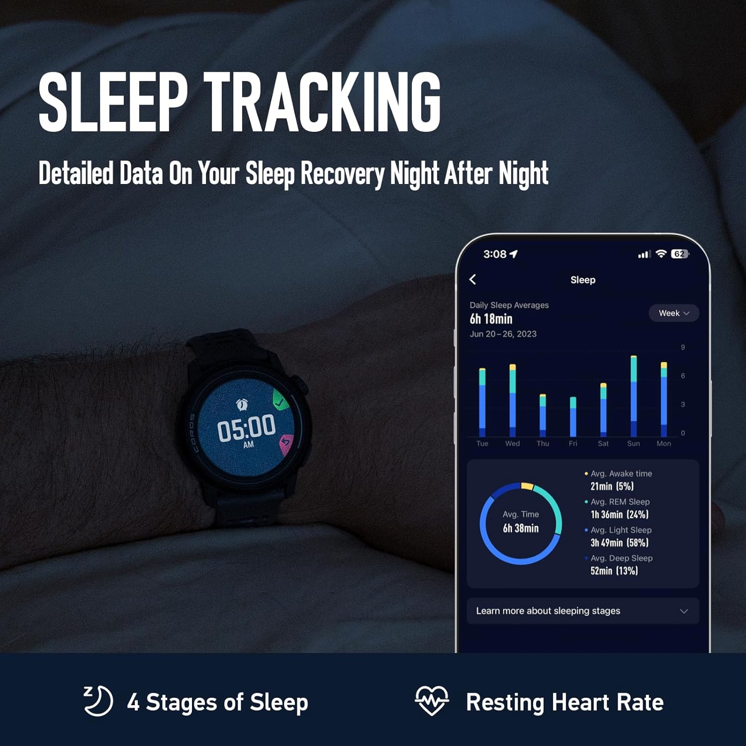 COROS PACE 3 GPS Sport Watch - Lightweight, Comfortable Running Watch, 17-Day Battery Life, Accurate GPS, Heart Rate Monitor, Navigation, Sleep Tracking - Black Silicone