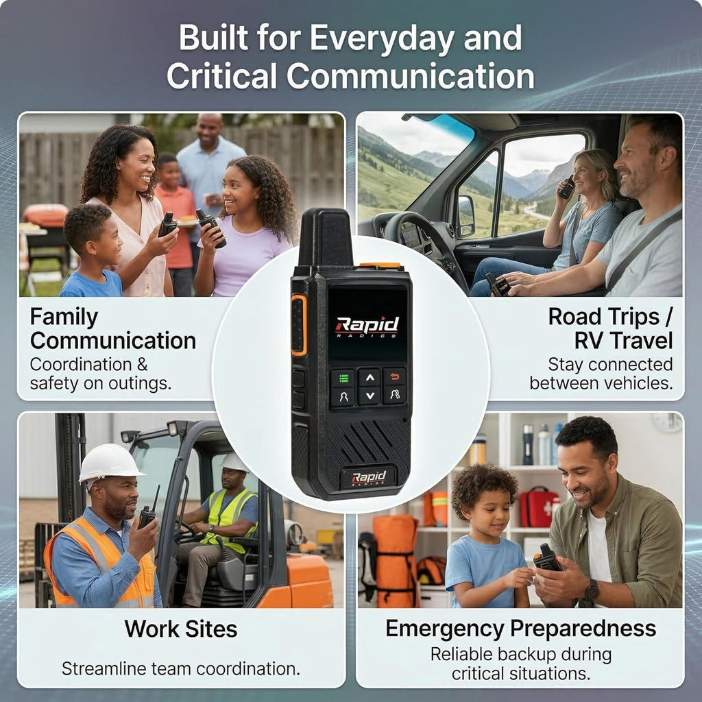 Rapid Radios Nationwide LTE Walkie-Talkie - Two-Way Radio - Unlimited Range POC Two Way Radios Set
