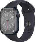 Apple Watch Series 8 GPS, 45mm - Midnight Aluminum Case with Midnight Sport Band, M/L (Renewed)