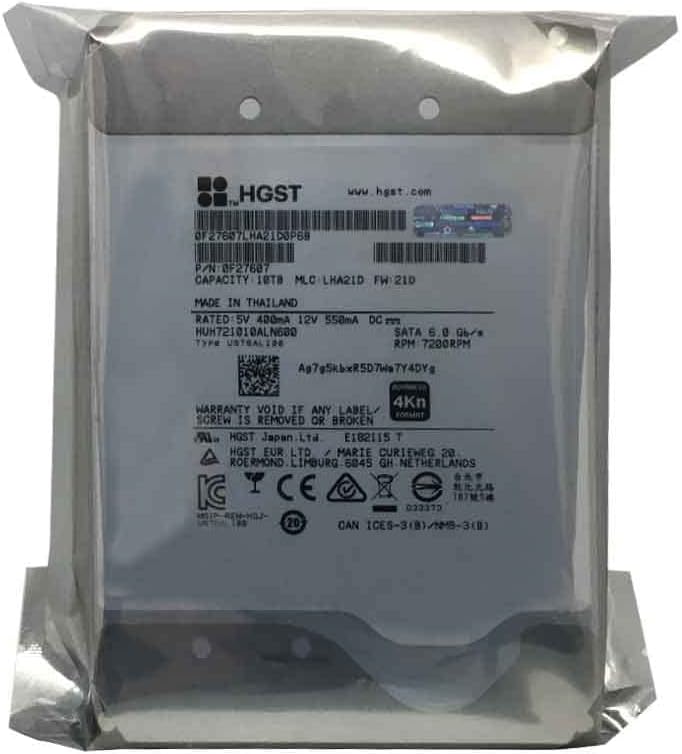 MDD HGST Ultrastar DC HC510, HUH721010ALN600 (0F27607), 10TB 7200 RPM 4Kn SATA 6Gb/s 256MB Cache 3.5-inch HDD, Helium Enterprise Hard Drive (Renewed)