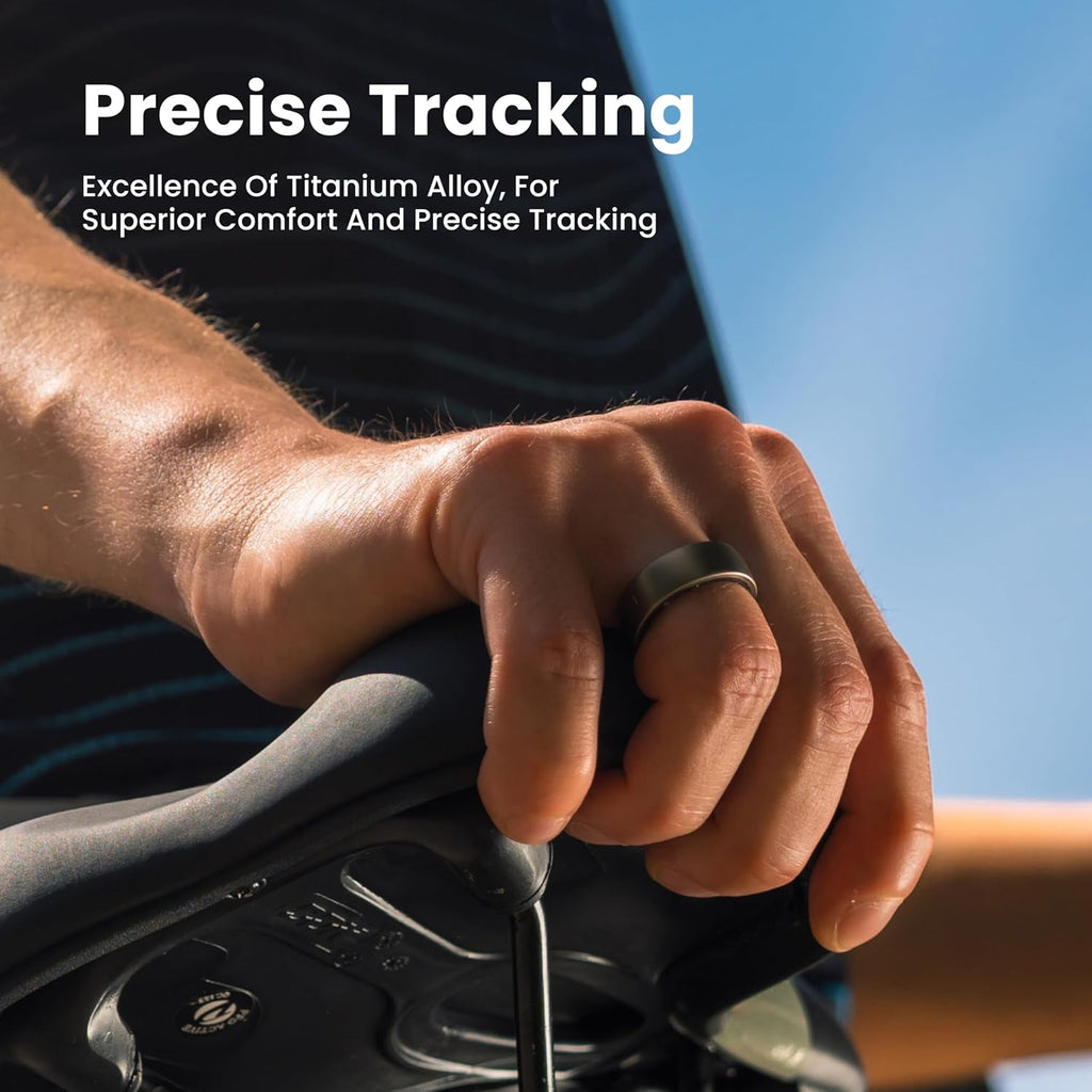 Amazfit Helio Smart Ring Health Tracker, Fitness Tracker Ring, No Subscription, Monitors Sleep, Heart Rate & Stress, Titanium Alloy, Fast 1.4-Hr Charging, Water-Resistant, Size Before You Buy(Size 12)