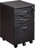 3 Drawer Rolling File Cabinet with Lock, Under Desk File Cabinet with Wheels, Printer Stand, Mobile Printer Shelf, Espresso Brown