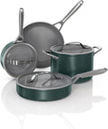 Ninja Ceramic Pro 7Pc Cookware Set, NonStick Pots & Pans Set with Glass Lids, Nontoxic, PTFE Free, Ceramic Coated, Oven Safe, All Stovetops & Induction Compatible, British Racing Green, CW39007GN