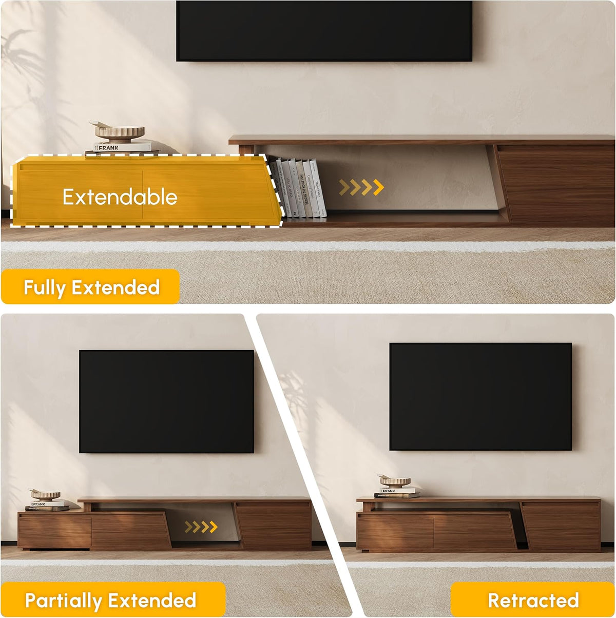 homary Living Room Furniture Set 3 Piece – Modern Coffee Table Set with TV Stand & C-Shaped Side Table, Wood Entertainment Center with Storage for Apartment & Home (Set-A)