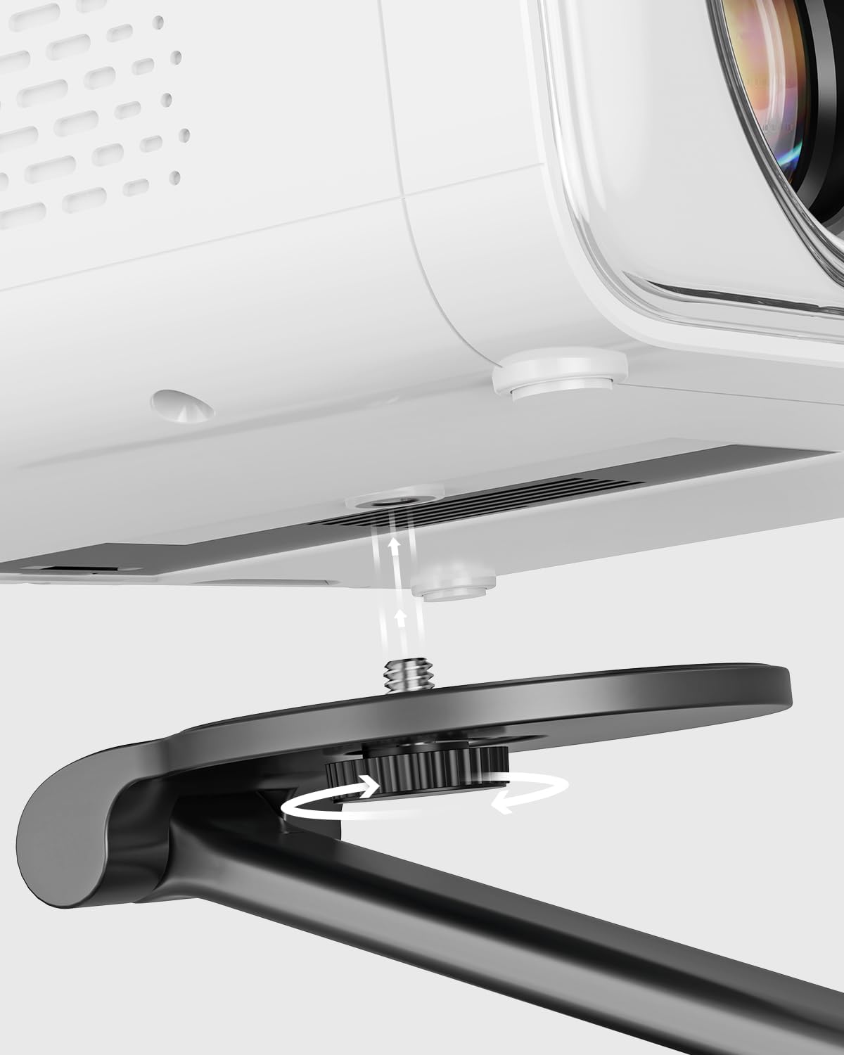 Aurzen D1R Cube Projector Bundle with Foldable Stand, Ultra-Compact with Easy Setup, 180° Rotation, Compatible with TMY, HAPPRUN, Yaber, Epson & Most Projectors (¼-Inch Screw, Only Stand)