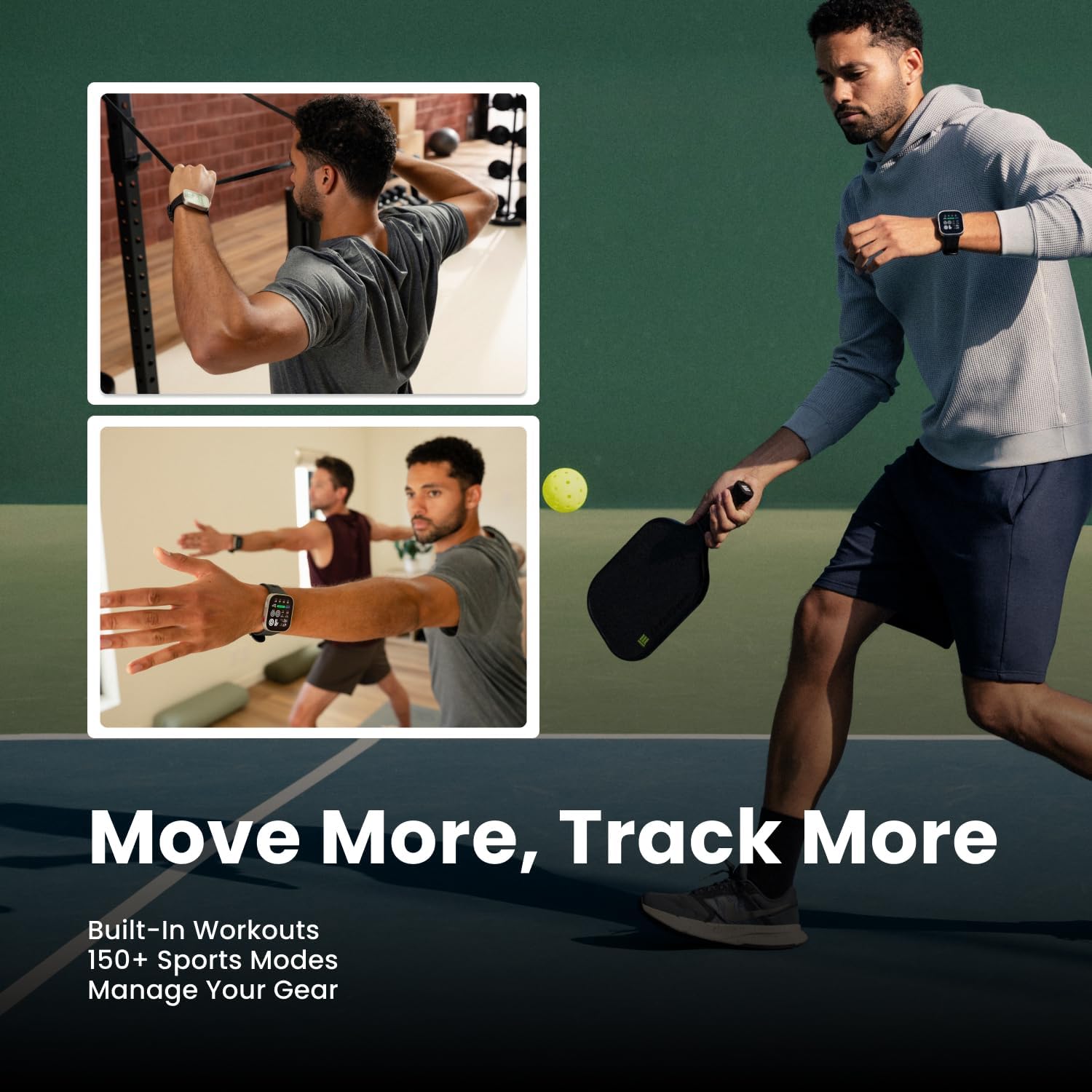 Amazfit Bip Max 50mm Smartwatch, 2.07" AMOLED Display, 20 Days of Battery, GPS, 4GB Storage, Offline Maps, Fitness Tracker, Hybrid Training, 150+ Sports, HYROX Mode, 5 ATM for Android & iPhone, Silver