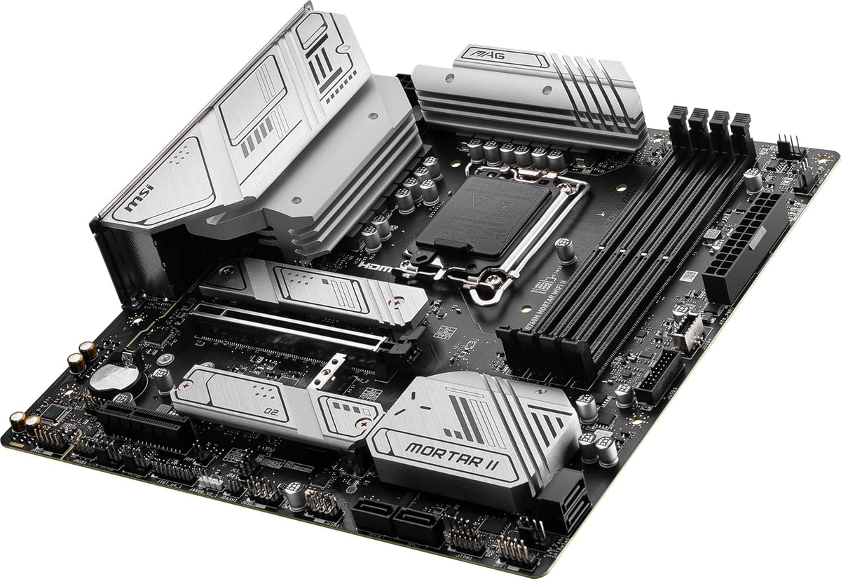 MSI MAG B760M Mortar WiFi II Gaming Motherboard (Supports 12th/13th/14th Gen Intel Processors, LGA 1700, DDR5, PCIe 5.0, M.2, 2.5Gbps LAN, USB 3.2 Gen2, HDMI/DP, Wi-Fi 6E, Bluetooth 5.3, mATX)