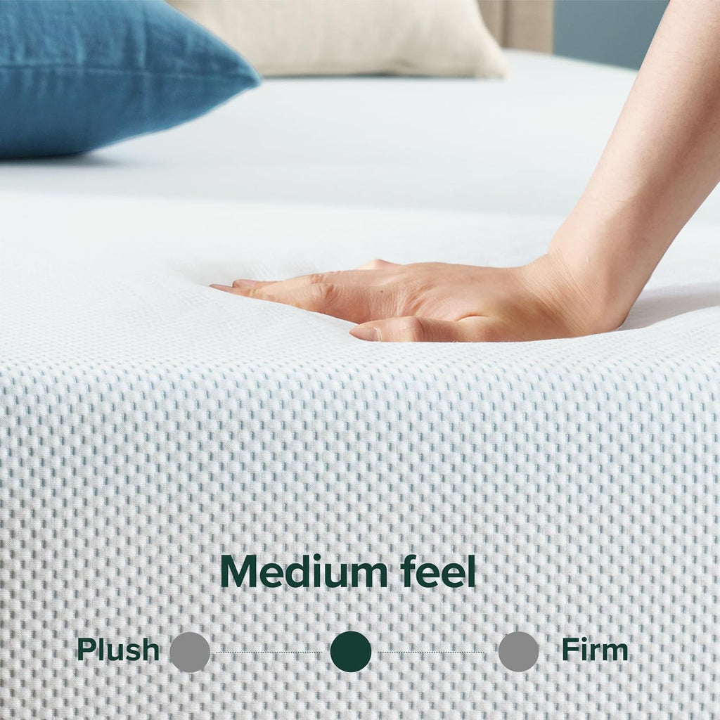 Zinus 8 Inch Green Tea Cooling Memory Foam Mattress New Version, Twin, Fiberglass Free, Medium Firmness, Cooling Gel Foam, Certified Safe Foams & Fabric, Mattress in A Box