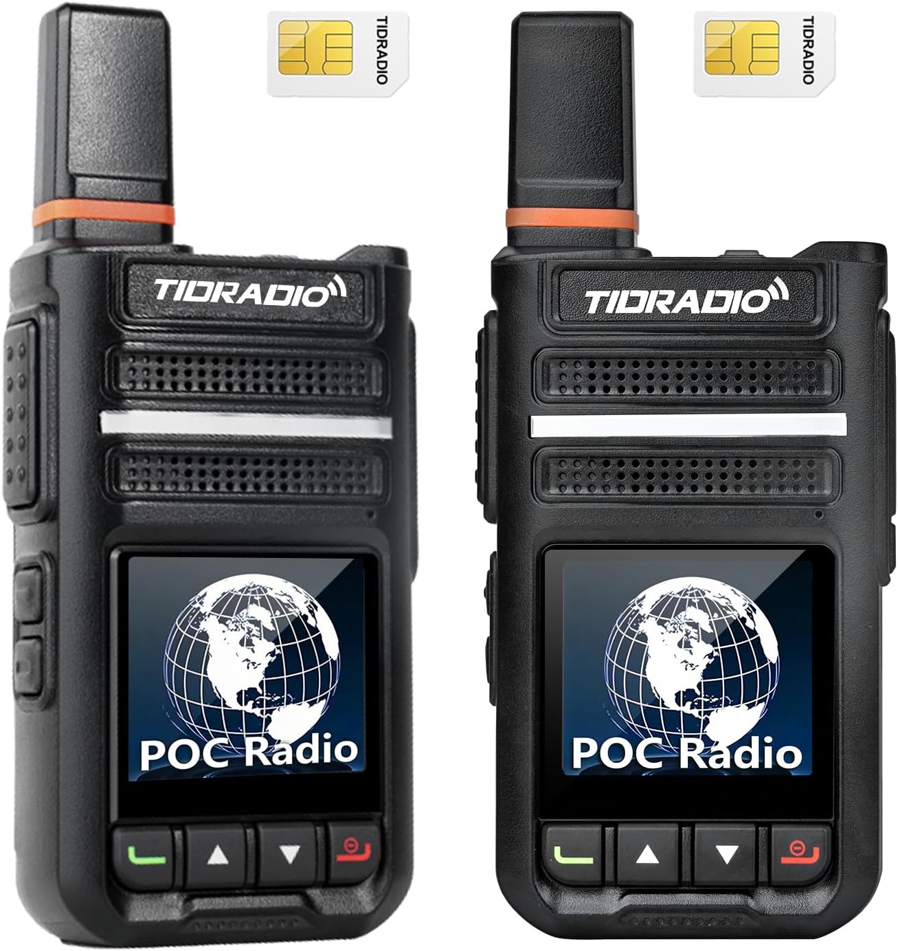 TIDRADIO Rapid Global Walkie Talkies Unlimited Range, TD-G18 PoC Radios Long Range, 4G LTE Nationwide PTT Two Way Radios Long Distance 6000+Miles for Family Logistics Company-2pcs with SIM Card