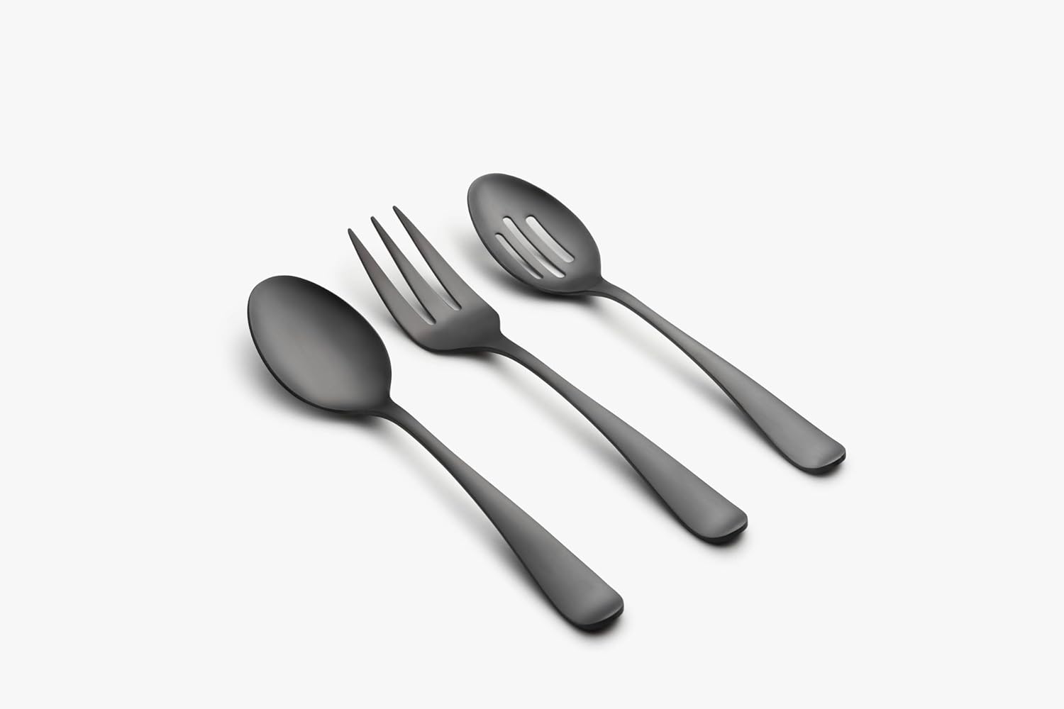 Cambridge Silverware Set, Rhiannon Black Satin 45-Piece Flatware Set, Service For 8, 18/0 Stainless Steel, Dishwasher Safe, Flatware Cutlery Sets, Utensils, Knives Spoons And Forks (Black, 45 Pieces)