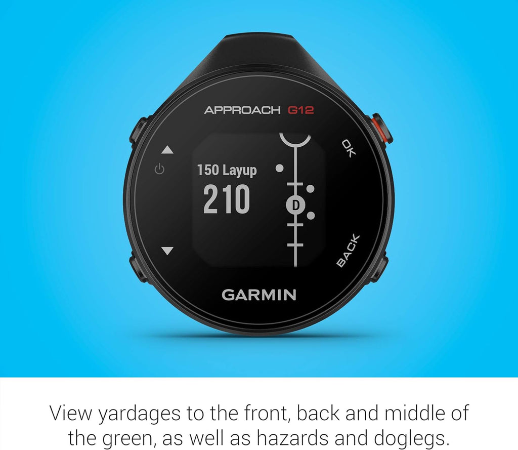 Garmin Approach G12, Clip-on Golf GPS Rangefinder, 42k+ Preloaded Courses, 010-02555-00