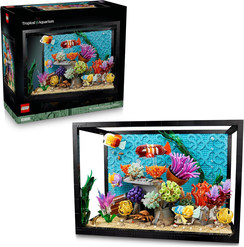 LEGO Icons Tropical Aquarium Building Set for Adults, Ages 18+ - Bedroom, Home Office Decor - Gifts for Men & Women - Model Fish Kit with Plants & Corals - 10366