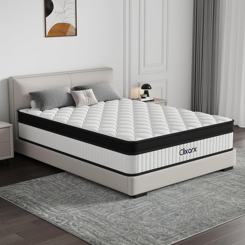 12 Inch Queen Mattress - Medium Firm 5-Layer Queen Size Mattresses Design with Targeted 7-Zone Body Support for Pressure Relief, Motion Isolation Queen Bed Mattress - CertiPUR-US Certified