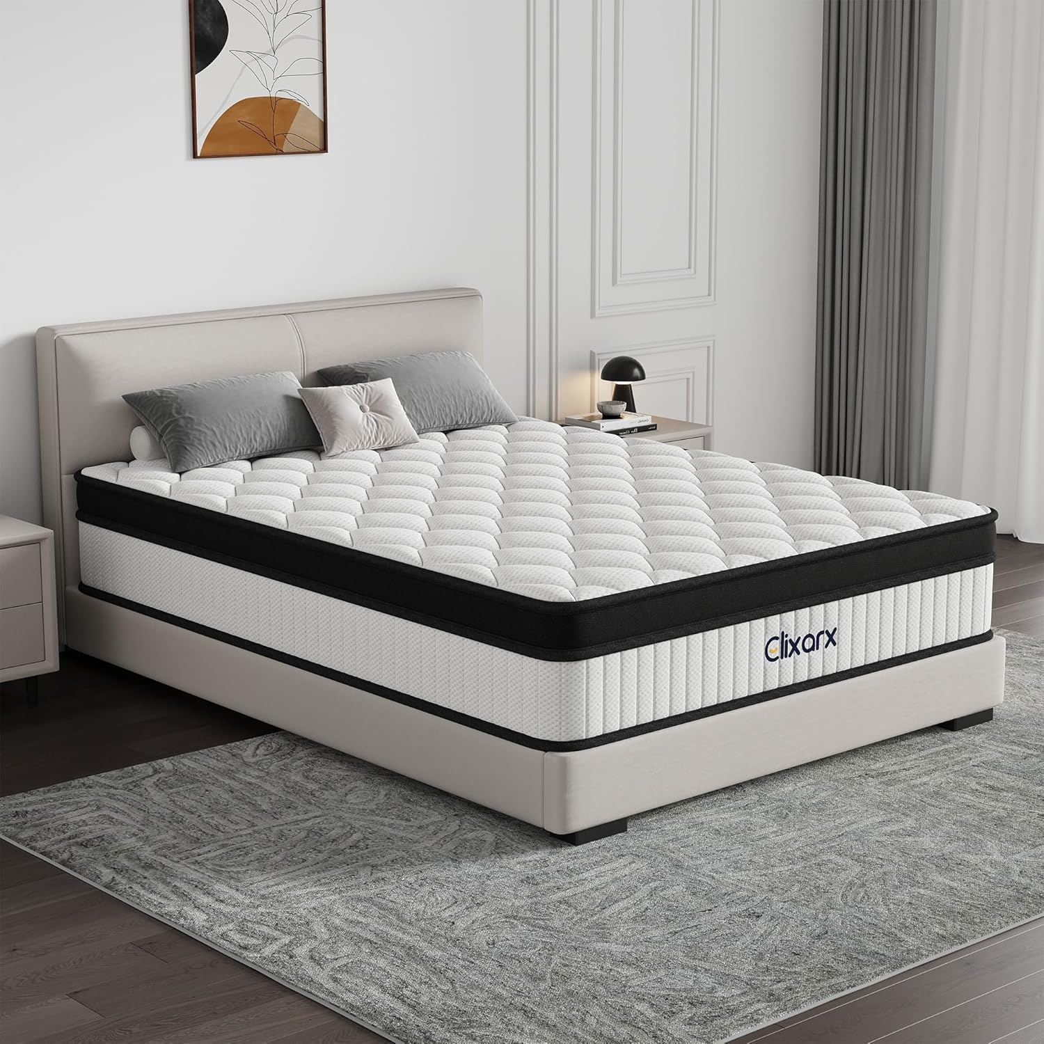 12 Inch Queen Mattress - Medium Firm 5-Layer Queen Size Mattresses Design with Targeted 7-Zone Body Support for Pressure Relief, Motion Isolation Queen Bed Mattress - CertiPUR-US Certified