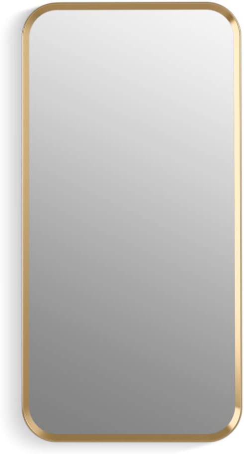 Kohler 35569-BGL Verdera® Framed Bathroom Medicine Cabinet with Mirror, Rectangle Design, Adjustable Shelves, Bathroom Storage, 15 in. W x 30 in. H, Moderne Brushed Gold