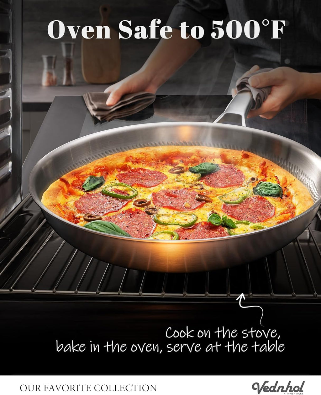 Titanium Au Gratin Pans Set 8/10/12 Inch, Pure Titanium Hammered Frying Pans with 2 Lids, Non-Toxic Skillet Cookware, PFAS/PFOA/PTFE Free, Dishwasher & Oven Safe, Induction Compatible