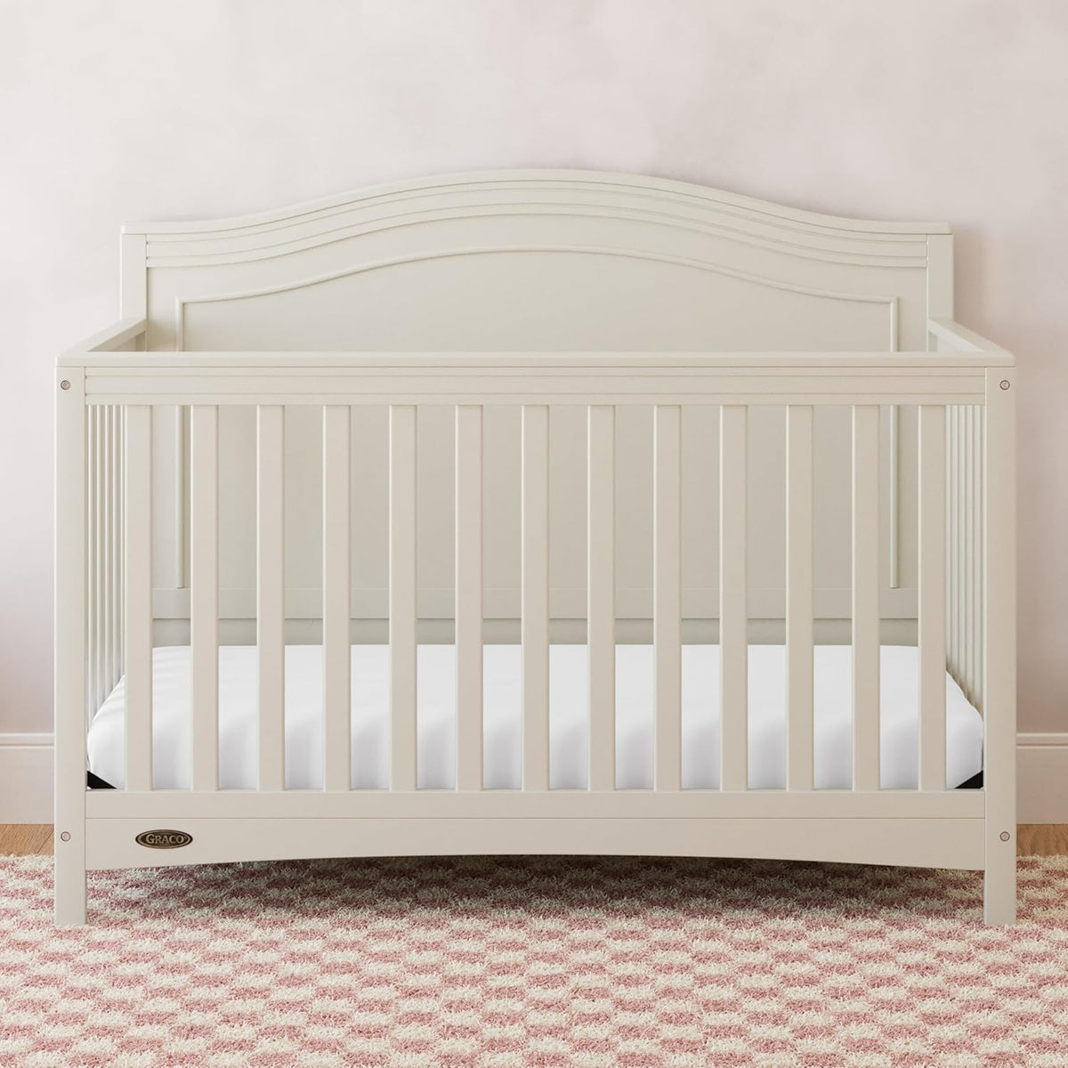 Graco Paris 4-in-1 Convertible Crib – GREENGUARD Gold Certified, Converts to Toddler Bed and Daybed, Fits Standard Full-Size Crib Mattress, Adjustable Mattress Support Base (Frosted Oat)