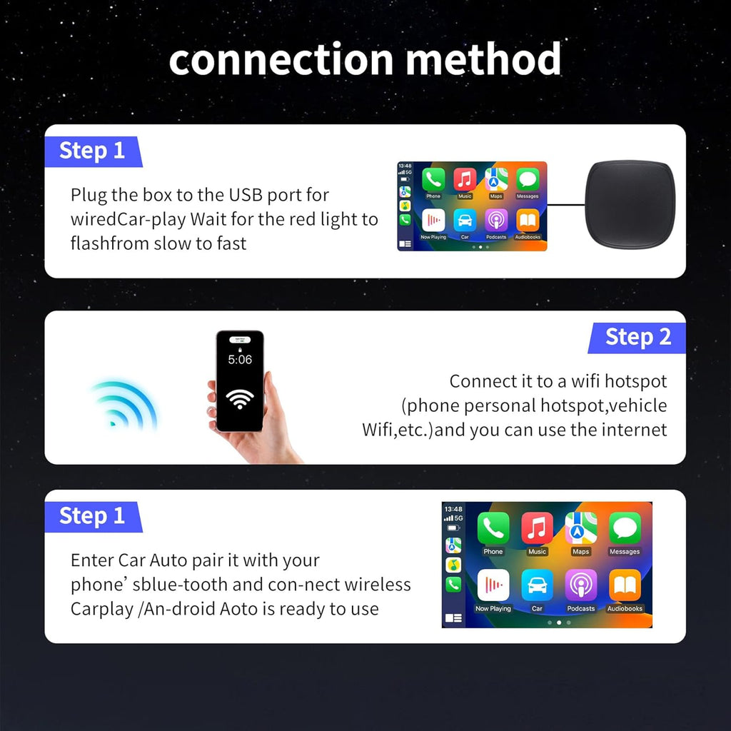 Magic Box 3.0 Max 2026 Upgrade, Support Netflix/YouTube/Dinsey+/Prime Video/TF Card etc., Qualcomm Multi-Core Streaming Video Box with Wireless CarPlay & Android Auto Adapter