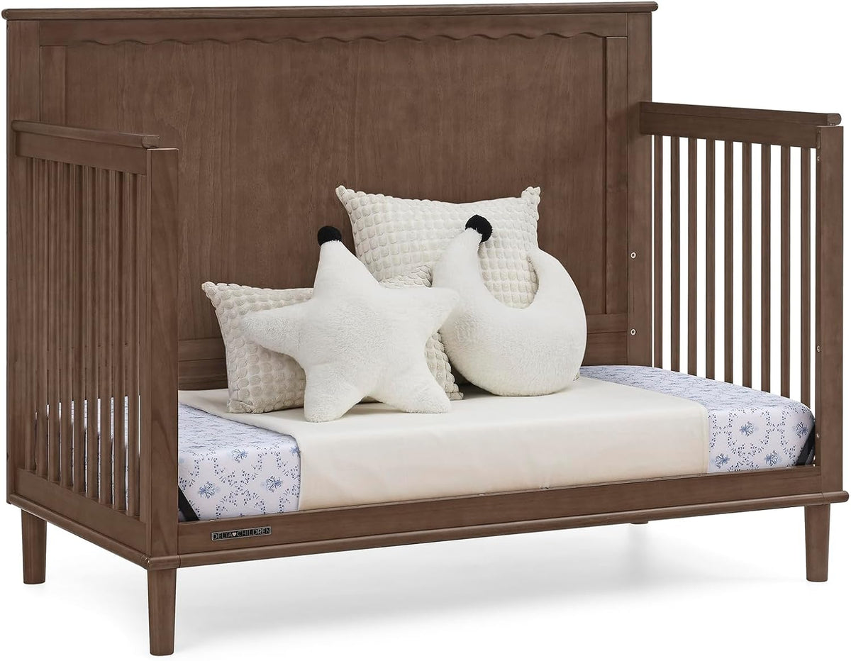 Delta Children Penelope 6-in-1 Convertible Crib - Greenguard Gold Certified, Teak Brown