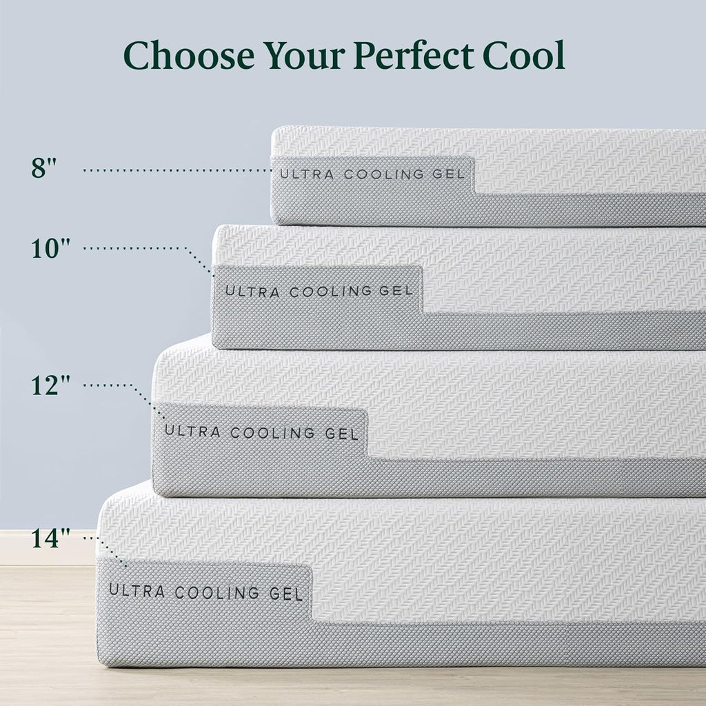 Zinus 14 Inch Ultra Cooling Gel Memory Foam Mattress, King, Cool-to-Touch Soft Knit Cover, Pressure Relieving, CertiPUR-US Certified, Mattress in A Box, All-New, Made in USA