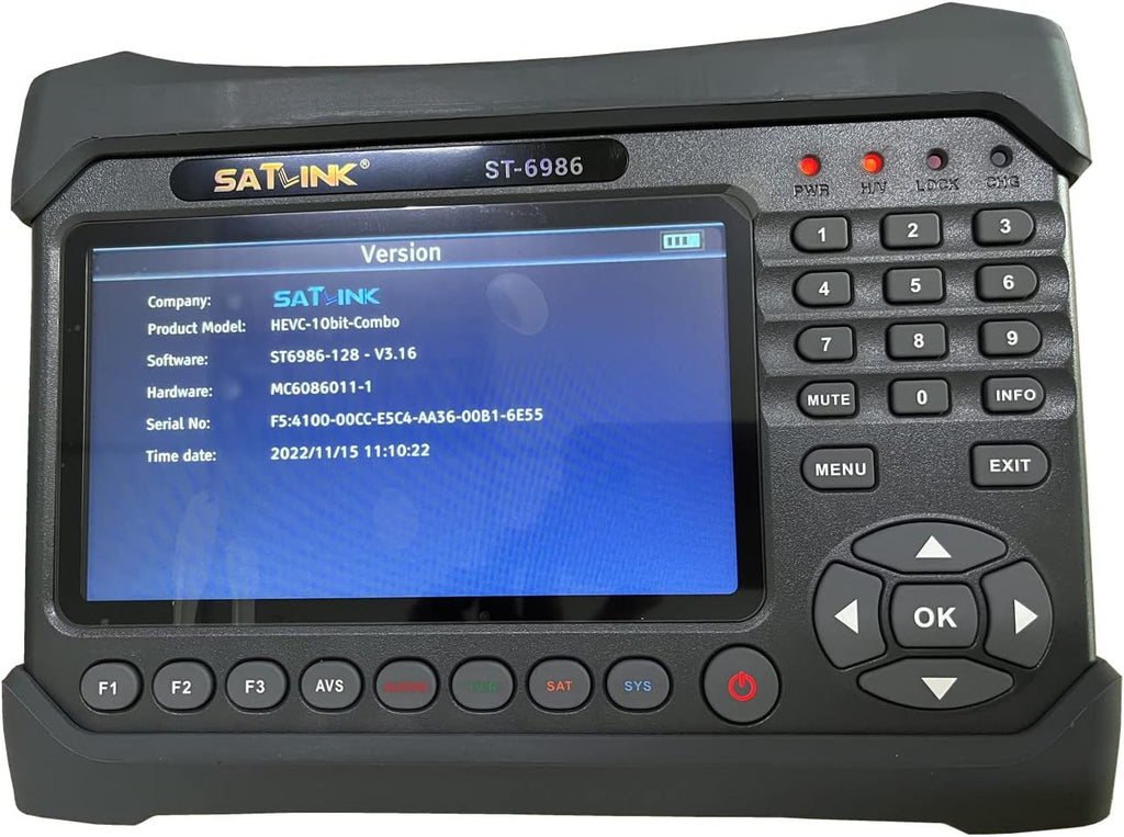 SATLINK ST-6986 Satellite TV Receiver DVB-S/S2/T/T2/C Combo Meter MPEG-4 HD H.265 (10bits) Spectrum Spectrum Analyzer Digital Satellite Finder Meter