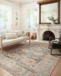 Loloi Margot Collection MAT-03 Ocean/Spice 7'-6" x 9'-6" Area Rug feat. CloudPile, No-Shed Easy Clean Large Patterned Area Rug for Living Room, Bedroom, Dining Area