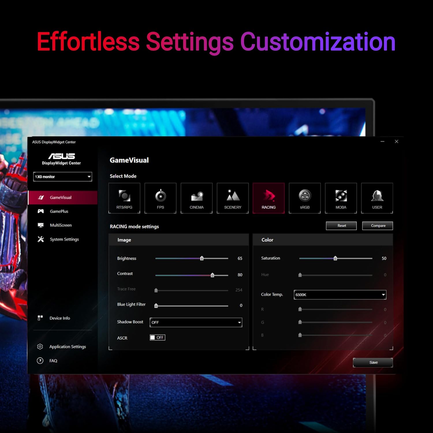 ASUS ROG Strix 27” 1440P USB-C HDR Gaming Monitor (XG27ACMS) – QHD (2560 x 1440), 320Hz, 0.3ms, Fast IPS, Extreme Low Motion Blur Sync, G-SYNC Compatible, DisplayWidget, Tripod Socket, 3 yr Warranty