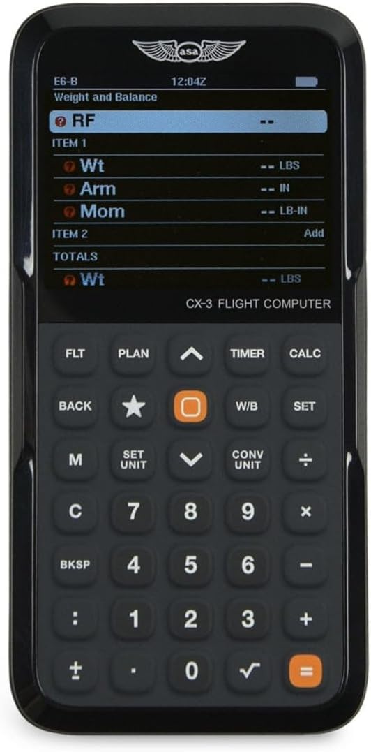 ASA CX-3 Flight Computer – Advanced Electronic E6B for Accurate Flight Planning and FAA Exam Preparation