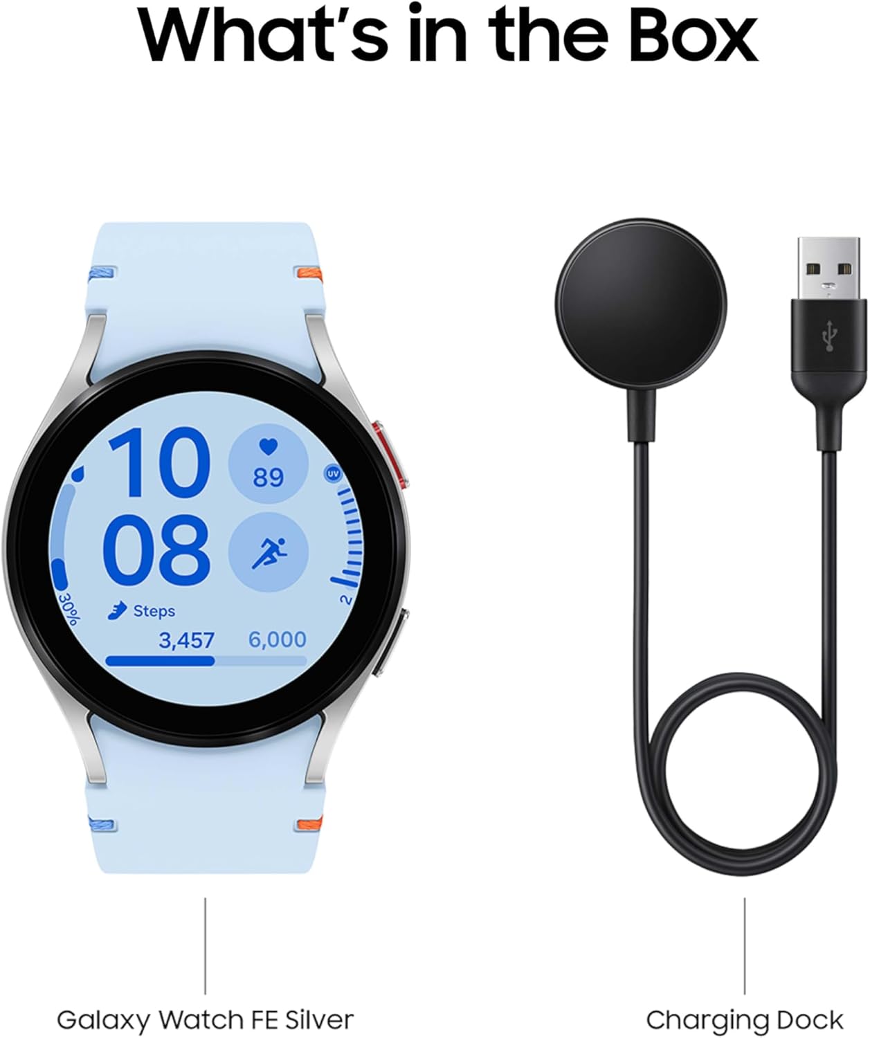 SAMSUNG Galaxy Watch FE 40mm Bluetooth AI Smartwatch w/Fitness Tracking, BIA Sensor, Personalized HR Zones, Heart Rate Tracker, Sleep Monitor, 2024, Silver (Renewed)