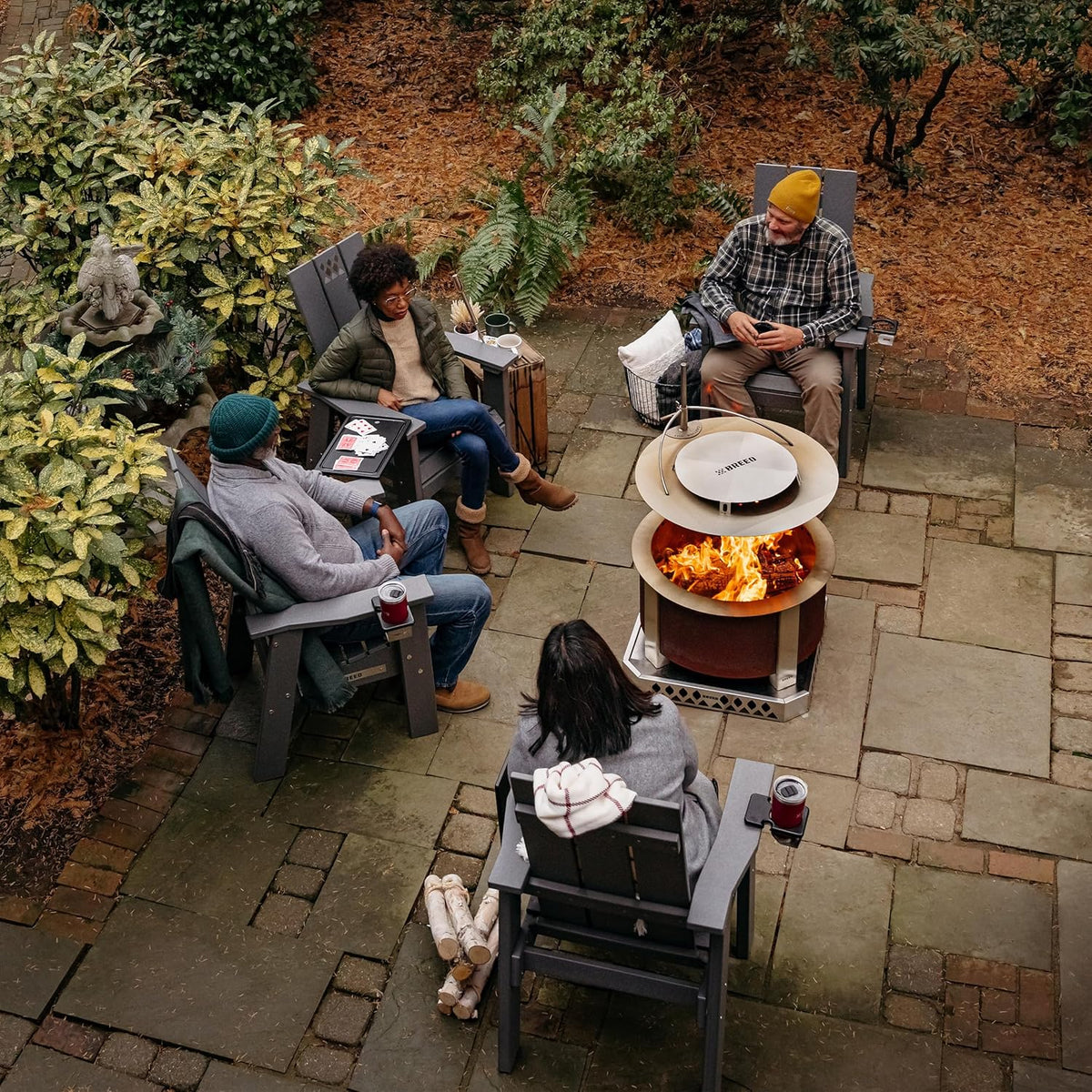 Breeo Smokeless Fire Pit (X Series 24, Corten Steel) | 27.5 inch Smokeless Firepit for Outside | 62 Pounds | Ideal for Families Compatible with Wide Range of Breeo Accessories