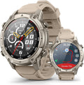 Men's Outdoor Smartwatch, Standalone GPS & Offline Maps, 5ATM Waterproof, 1.43" AMOLED, 4GB Memory, 178 Sports Modes, Compass, Heart Rate/SpO2/Stress/Sleep Monitor, Compatible Android and iOS Khaki