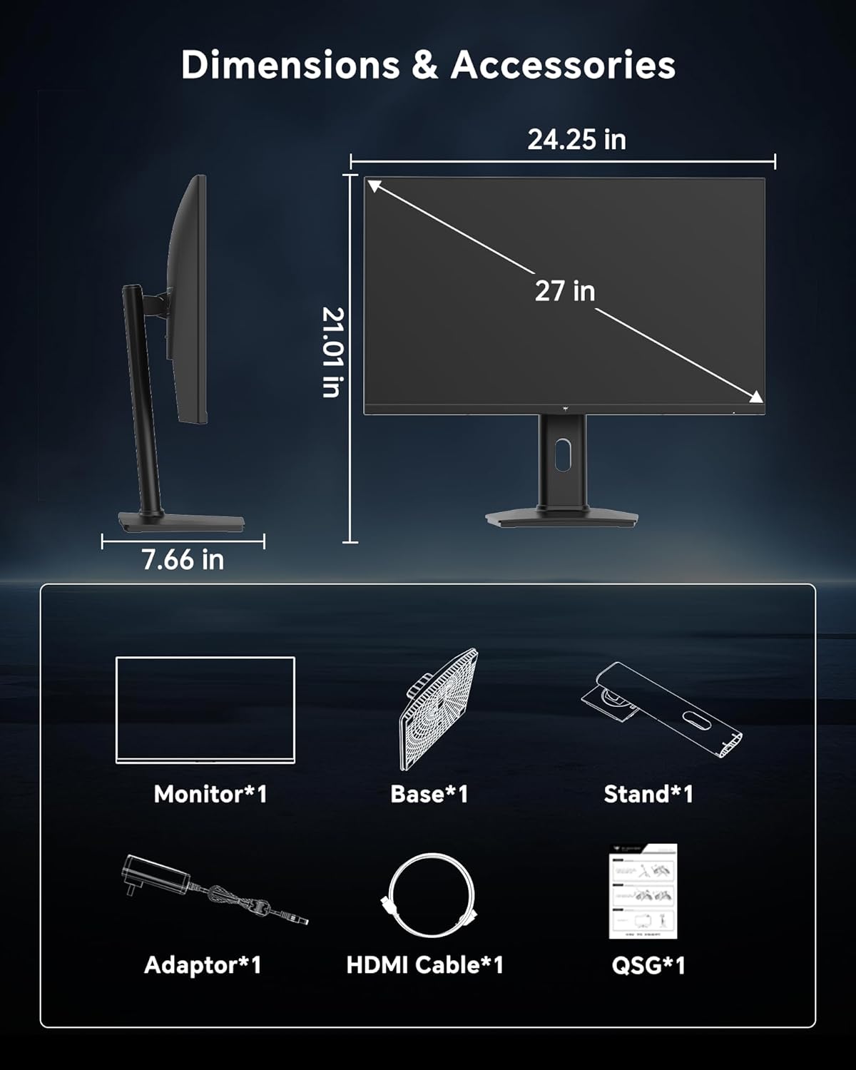 KTC 27 Inch 240Hz Gaming Monitor - 1080P Computer Monitor Fast IPS FHD, Adaptive Sync, 1ms(MPRT), 131% sRGB, HDMI Displayport, Tilt Pivot Height Adjustment, Vesa Monitor, Black, H27F7