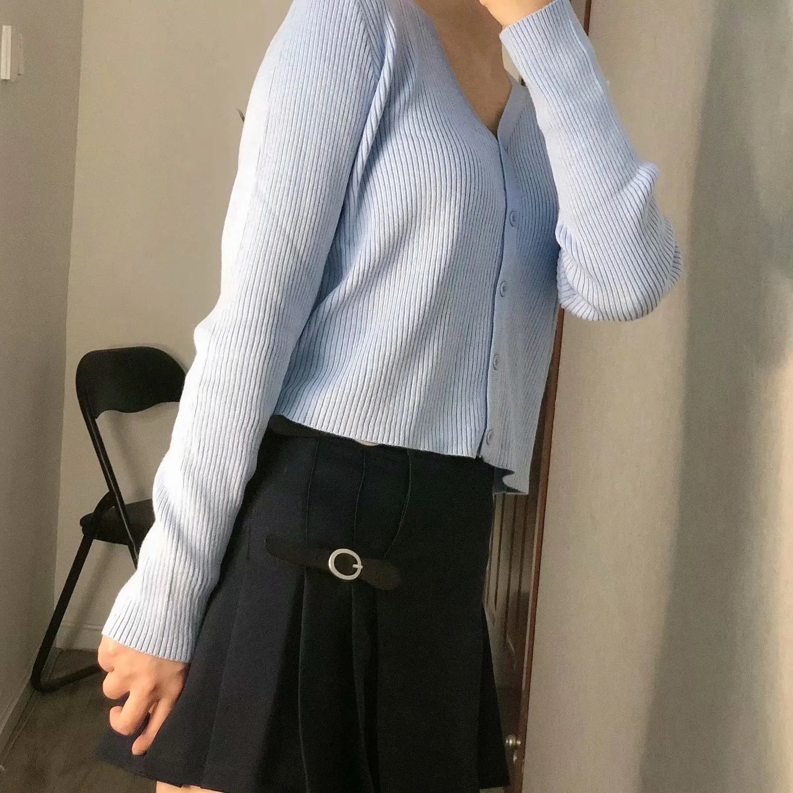 Brandy Skirts Women Plaid Pleated Shorts Skirt A Line Kawaii Egirls Low Waisted Belt Button Sexy Skirt Black Mini Buckle Skirts
